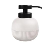 MSV - Dispensador de Jabón Gino Blanco - Diseño Moderno de Vidrio y Plástico - 10,3 x 10,3 x 13,2 cm - 0,5L - Ideal para Cocina y Baño - Funcional y Elegante
