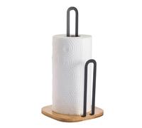 MSV Dispensador de Toallas de Papel Diseño Industrial Bambú y Acero Elie Negro Mate