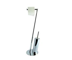 MSV Distribuidor Papel WC con Cepillo, Acero Inoxidable, Cromado, 71x20x12 cm, 54 Unidades