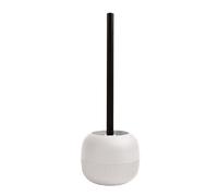 MSV - Escobilla de baño Gino - Diseño Elegante - 9,1 x 9,1 x 37,4 cm - Blanco - Mango Largo para un Uso cómodo - Soporte Incluido - Cabezal reemplazable para máxima higiene