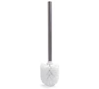 MSV - Escobilla de baño - Mango de Acero Inoxidable - Diseño Compacto - 30 x 20 x 15 cm - Blanco - Práctico Accesorio de baño - Fácil Almacenamiento