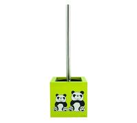 MSV Panda Escobilla de baño y Soporte, Acero Inoxidable, Amarillo, 37x11x11 cm
