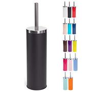 MSV Escobillero con soporte – Acero inoxidable y acero – Ø 11,5 x 40 cm – Negro