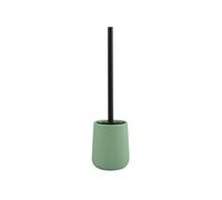 MSV - Escobillero con Soporte de cerámica - Modelo MAONIE - Cerdas Resistentes al Desgaste - 10,4 x 38,8 cm - De pie - Escobillero Fijo - Diseño clásico y Elegante - Verde albahaca Mate