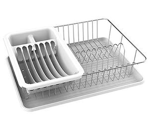 MSV Escurreplatos Escurreplatos, escurreplatos, vajilla, escurridor, Bandeja escurridora, escurridor, Color: Blanco Mate