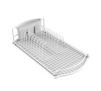 MSV - Escurreplatos y utensillos de Acero Blanco Mate - Escurridor con Bandeja recogedora de Agua - Estilo escandinavo Minimalista para Cocina - Acabado de Alta Resistencia