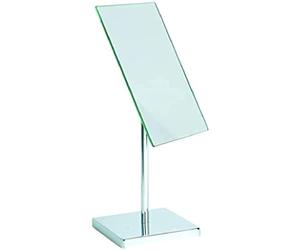 MSV Espejo Rectangular con Soporte, Metal, Cromado, 16.5x15x37 cm