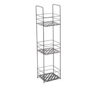 MSV Estante de baño con 3 estantes de Metal Negro Mate