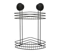 MSV - Estantería esquinera para ducha o baño (sin agujeros, con ventosas, acero cromado, 31,5 x 31,5 x 40 cm)