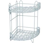 MSV Estante de Ducha esquinero 2 Niveles para Fijar Agadir Blanco