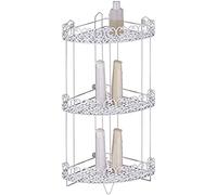 MSV Estante de Ducha esquinero 3 Niveles para Fijar Agadir Blanco