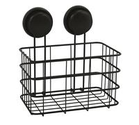 MSV - Estantería para ducha (rejilla para baño, sin agujeros, con ventosas, acero cromado, 20 x 16 x 22 cm)