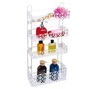 MSV Estante Decorado 4 Niveles-Blanco, Acero, 61.5x10.5x30 cm