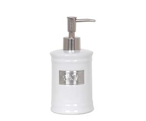 MSV France Adelaide - Dispensador de jabón y loción para encimera (cerámica), Color Blanco