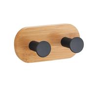 MSV Gancho de Pared Doble YONO Bambú y Negro Mate