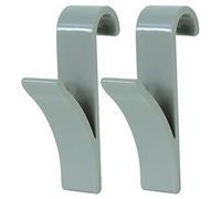 MSV homeXpert 141411 Ganchos para radiador plástico 2 Piezas 6,4 x 9,8 x 2,5 cm, plástico, Marrón, Gris, 6.4x9.8x2.5 cm