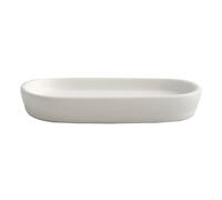 MSV - Jabonera de cerámica Blanca Mate Maonie - Accesorio de baño 13,9 x 9 cm Diseño Moderno para un Almacenamiento práctico y estético de Tus artículos de Aseo