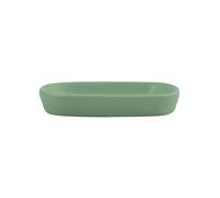 MSV - Jabonera de Cerámica - Verde Albahaca Mate - Diseño Moderno para Baño - Almacenamiento Práctico y Estético - 13,9 x 9 cm - Fácil de Limpiar - Resistente a la Humedad