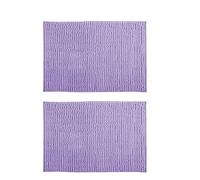 MSV - Juego de 2 Alfombras de Baño Microfibra Chenilla - Pelo Largo y Suave - Antideslizante SEBS - Lavable a Máquina 30° - con Lazo para Colgar - 40 x 60cm - Lavanda