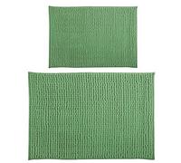 MSV Juego de 2 alfombrillas de baño de chenilla de pelo largo 40 x 60 cm + 60 x 90 cm - Basil