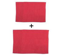 MSV - Juego de 2 Alfombrillas de baño de Microfibra de Chenilla - Pelo Largo, Antideslizantes - Lavables - Práctico Lazo para Colgar - Máxima Comodidad e higiene - Rojo - 40 x 60 y 60 x 90 cm