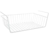 MSV Juego de 2 cestas de almacenamiento bajo estante 38,5x25,5x14cm en acero blanco mate