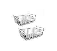 MSV Juego de 2 cestas de Almacenamiento bajo Estante 40x27x17,5 cm en Acero Negro Mate