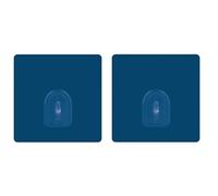 MSV Juego de 2 Ganchos de Pared Adhesivos reposicionables Azul Marino