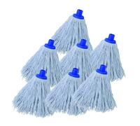 MSV Juego de 24 Flecos de Recambio para Fregona de Algodón Blanco 250gr - Punta Hexagonal