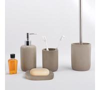 MSV Juego de 4 Accesorios de baño de Cemento Brasilia