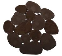 MSV Juego de 4 Alfombrillas de Ducha o Baño Antideslizantes PVC Pebbles 12x13cm Chocolate