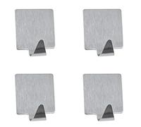 MSV Juego de 4 Ganchos Adhesivos de Pared de Acero Inoxidable