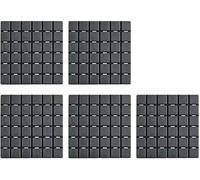 MSV - Juego de 5 Alfombrillas Antideslizantes para Ducha o baño - Quadro Rubber - 13 x 13 cm - Gris - Superficie Texturizada para Mayor Seguridad - Ideal para niños y Personas Mayores