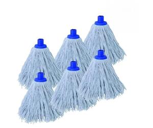 MSV Juego de 6 Flecos de Recambio para Fregona de Algodón Blanco 250gr - Punta Hexagonal
