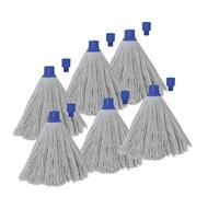 MSV Juego de 6 Flecos de Recambio para Fregona en Algodón Superior 220gr Blanco - Punta Hexagonal