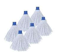 MSV Juego de 6 Paños de Recambio para Mopa de Algodón 150gr Blanco