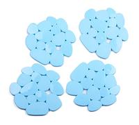 MSV Lote DE 4 Antideslizante Piedras Azul, PVC, 12x12x0.5 cm