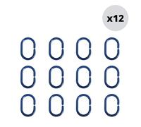 MSV Lote de Anillos de Cortina de Ducha, Plástico, Azul Marino, 5.8x5.8x4 cm, 12 Unidades