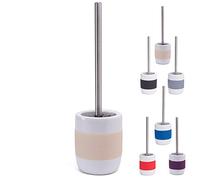 MSV Moorea Escobilla de Baño, Cerámica, Beige, 11.5x40x11.5 cm