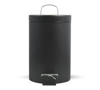 MSV MS082 - Papelera, 3 l, Acero, Color Negro