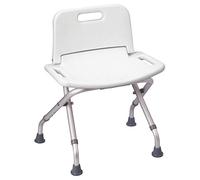 MSV MS092 - Taburete de Ducha Plegable, Aluminio y Polipropileno, Color Blanco