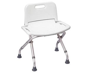 MSV MS092 - Taburete de Ducha Plegable, Aluminio y Polipropileno, Color Blanco