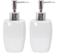 MSV MS1211/140449-3 recipientes de cerámica para baño Plato dejabón, dispensadores y Vidrio para el Cepillo de Dientes (Paquete de 2)