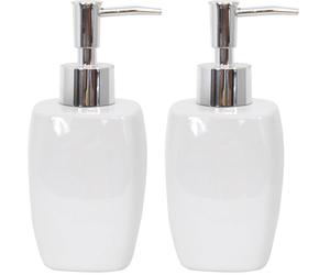 MSV MS1211/140449-3 recipientes de cerámica para baño Plato dejabón, dispensadores y Vidrio para el Cepillo de Dientes (Paquete de 2)