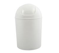 MSV France Cubo de basura MS251, redondo con tapa abatible, polipropileno blanco