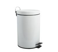 MSV MS259 - Cubo de Basura con Pedal, metálico, 12 l, Color Blanco