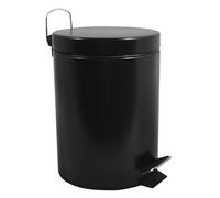 MSV 5 L Papelera Negra 5L, Acero Inoxidable, 2 cm