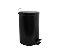 MSV 12 L Papelera Negra 12L, Acero Inoxidable, 39.4x25.1x25.1 cm