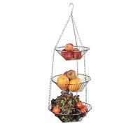 MSV MS299 - Frutero, 3 cestas, para Colgar, Metal, Color Blanco