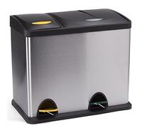 MSV Papelera INOX CLASIFICADORA 18+ 8L, Acero, Cromado, 47x30x40.5 cm